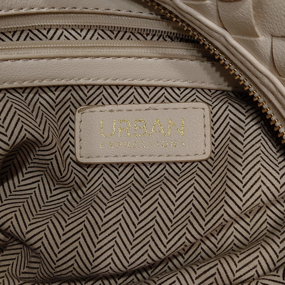 Urban Expressions Chic Cream/Ivory Woven Hobo Bag